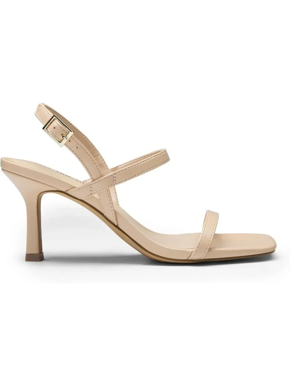 Dream Pairs Women's Nude Square Open Toe Slingback Heels Ankle Strappy Sandals